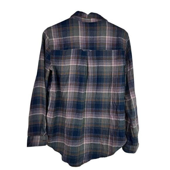 American Eagle Medium womens AE Ahh-Mazingly Soft Flannel Shirt Purple Gray - Picture 2 of 7